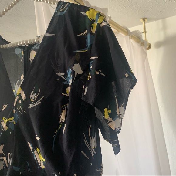 Lewit Navy Blue Floral Print 100% Silk Midi Dress - Picture 6 of 9